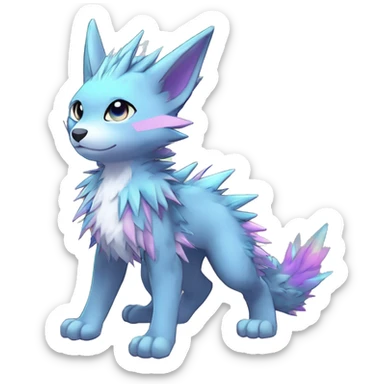 Anthro Scalie Spiky Cool Edgy Magical Shiny Colorful Pastel Sparkle Kemono-style Chibi Fantasy-Animal-Fakémon-Pokémon-Hybrid Fur Sona Aesthetic Full Body sticker