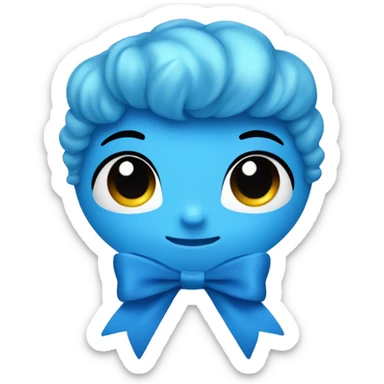 Blue cute bow  sticker