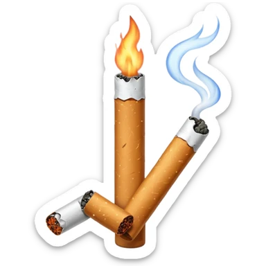 White background, cigarette sticker