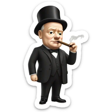 Churchill who smoke a cigar  sticker