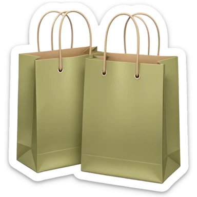 two pale olive shopping bags sticker
