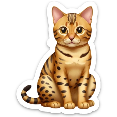 Bengal cat full body sitting sticker