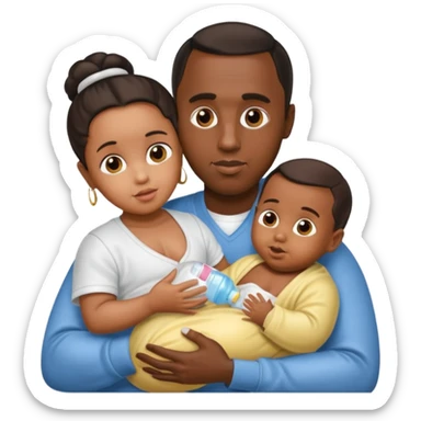 Sean “Diddy” Combs with baby oil and a very small infant sticker