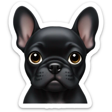 Solid black Frenchie pup  sticker