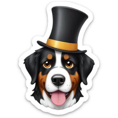 bernese mountain dog with a cooking  chef top hat sticker