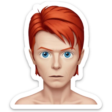 David Bowie with Blue eyes, red hair sticker