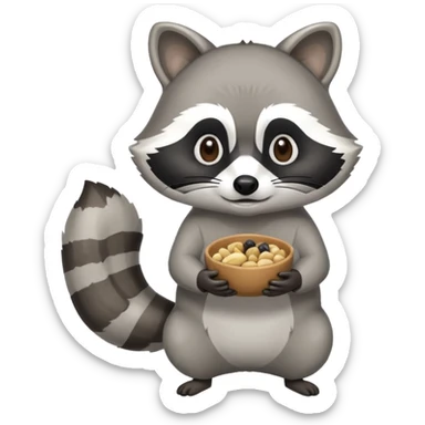 Raccoon hungry  sticker
