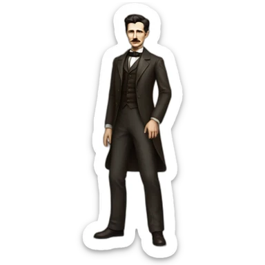 nikola tesla full body realistic sticker