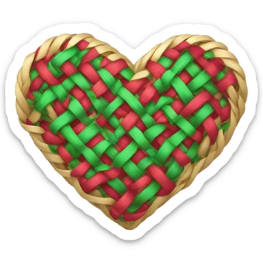 Woven Christmas heart sticker