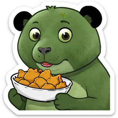 panda with chicken sticker