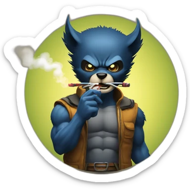 Wolverine smokes a hookah sticker
