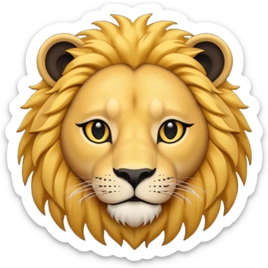 lion face emoji dot eyes, solid black , no iris, no Sclera sticker