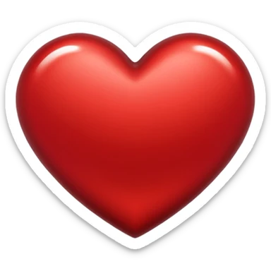 heart with a metallic red finish sticker
