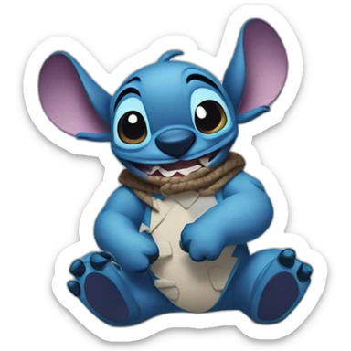 Stitch in good humour sticker