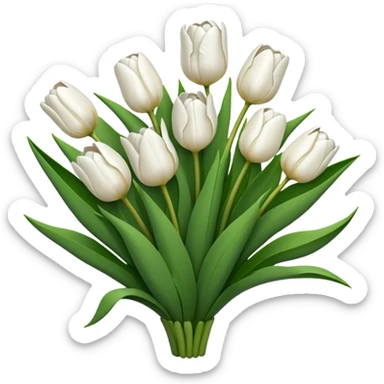 white tulip bouquet sticker