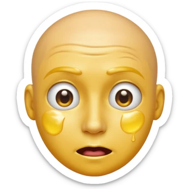 I want the emoji to be dizzy and sweaty and sweaty and transparent with yellow skin color and bald like all emoji’s  sticker