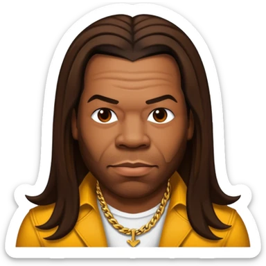 Busta Rhymes with dark brown long hair  sticker