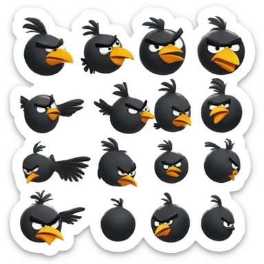 Angry birds bomb bird sticker