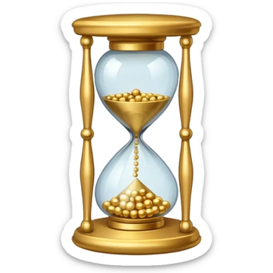 Hourglass with golden small marbles sticker