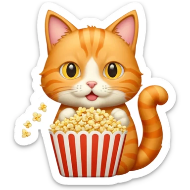 Gato comendo pipoca sticker