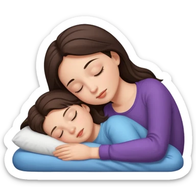 Brunette girl sleeping sticker