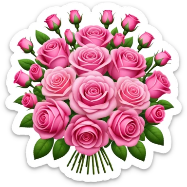 Huge pink flower bouquet with different flowers and pink tones and roses sticker