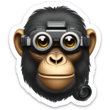 ape with camera goggles sticker