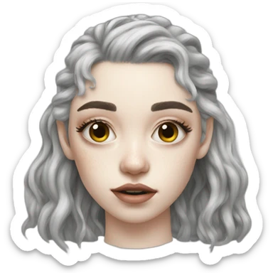 grimes with lotion on her face sticker