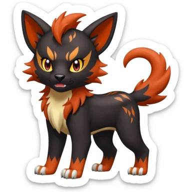Feisty Spicy Fiery Angry Growling Sour Creamy Evil Liepard-Houndour-Sprigatito-Litten-Pokémon-fusion-creature (full body) sticker