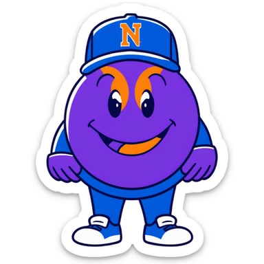  McDonald’s grimace mascot dressed in New York Mets gear sticker
