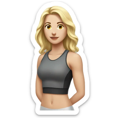 white girl in gym  sticker