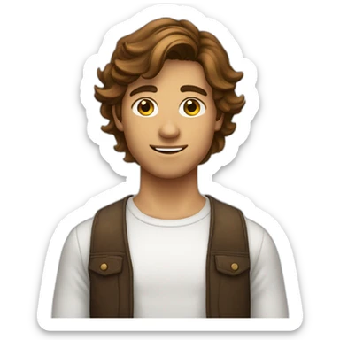 Jeune homme bronzé cheveux bruns sticker