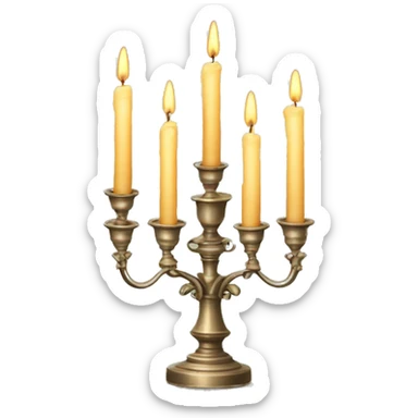 Vintage candelabra with three candles  sticker