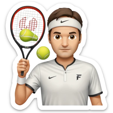 Roger federer with pickleball racket sticker