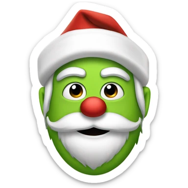 Santa’s body with grinches face sticker