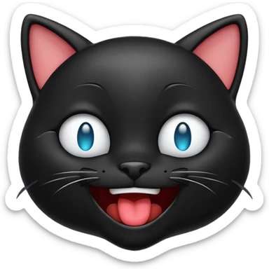emoji de gatto negro riéndose con lagrimas 😹 sticker