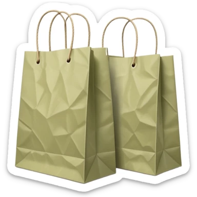 Two Pale olive paper shopping bags sticker