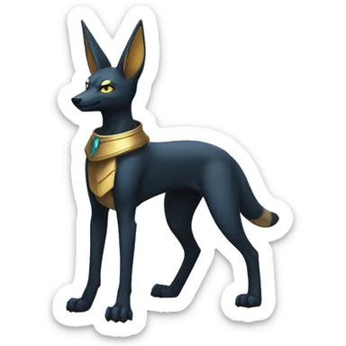 Anubis-Umbreon-Lucario on four legs full body sticker