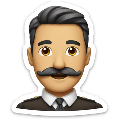 señor con bigote pelo cafe chino sticker