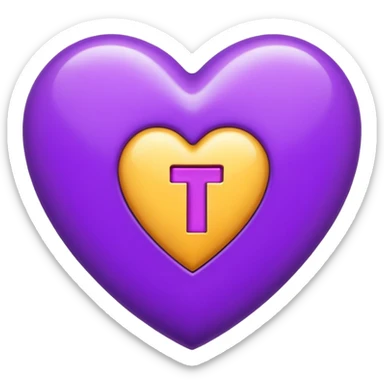 The Letter “T” inside a Purple Heart sticker