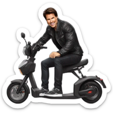 Tom Cruise on electric scooter rob sticker