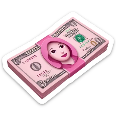 pink single money paper sticker
