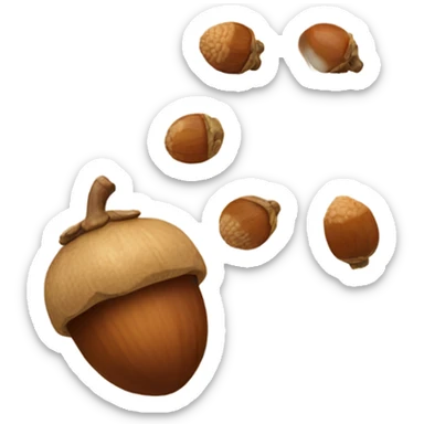 Dropping two acorns onto a table sticker