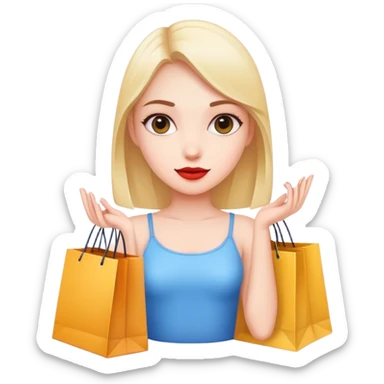 girl with shopping bags sticker