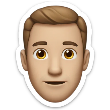 man with big ears and long brown hair wide nose freckles sticker