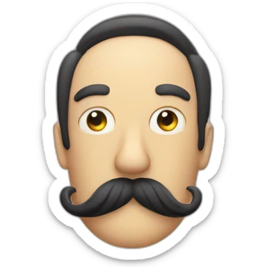 A moustache in the rubber hose animation style sticker