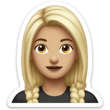 Blonde girl with black hair end gym outfit  sticker