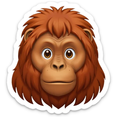 An orangutan on a computer  sticker