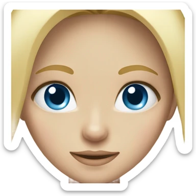Blonde girl with blue eyes Caucasian  sticker