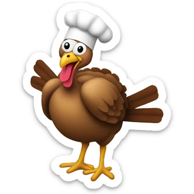 turkey uploading a recipe from the internet sticker